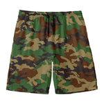 Green And Brown Camouflage Print Men's Swim Trunks