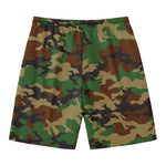 Green And Brown Camouflage Print Men's Swim Trunks