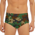 Green And Brown Camouflage Print Men's Triangle Swim Briefs