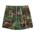 Green And Brown Camouflage Print Mesh Shorts