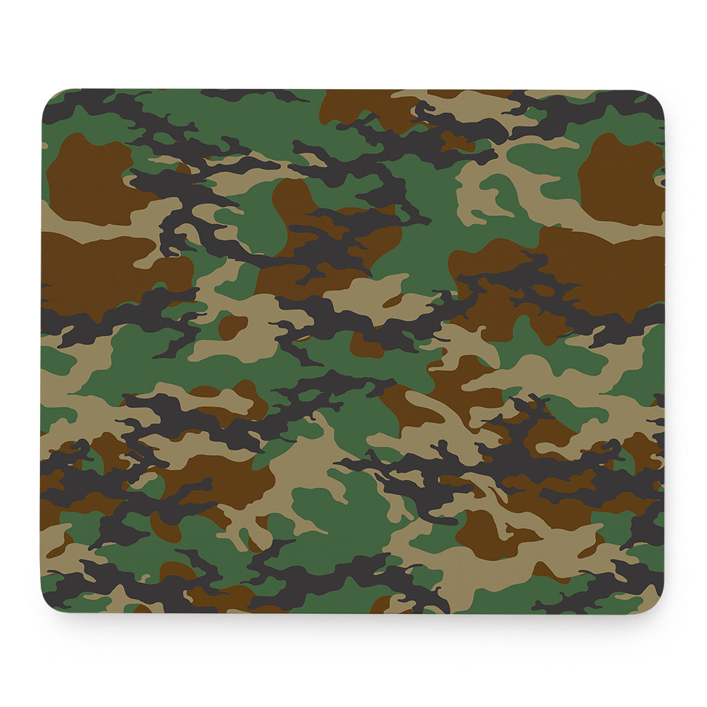 Green And Brown Camouflage Print Mouse Pad