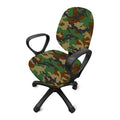 Green And Brown Camouflage Print Office Chair Cover