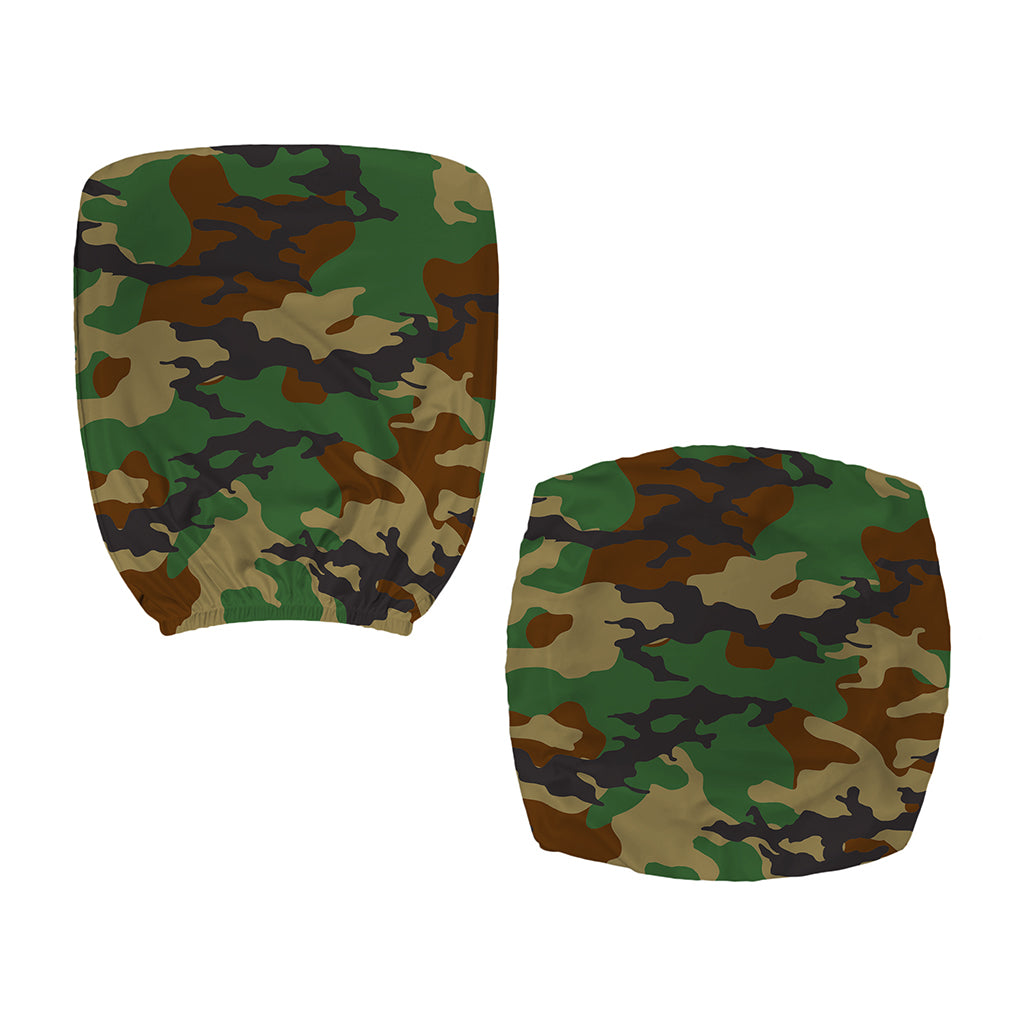 Green And Brown Camouflage Print Office Chair Cover