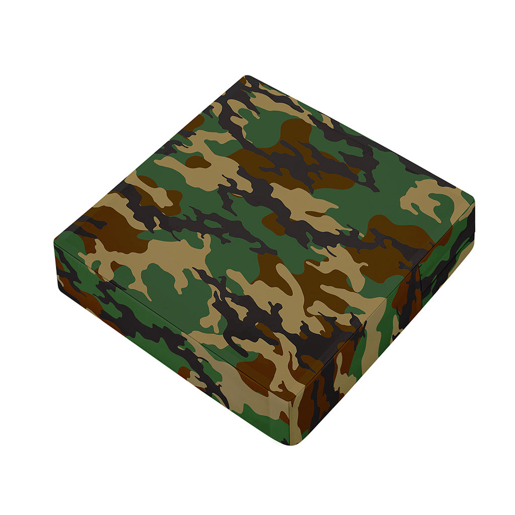 Green And Brown Camouflage Print Outdoor Seat Cushion Cover
