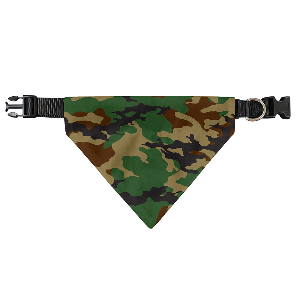 Green And Brown Camouflage Print Over The Collar Dog Bandana
