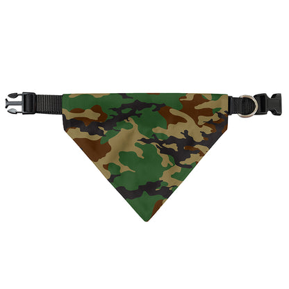 Green And Brown Camouflage Print Over The Collar Dog Bandana