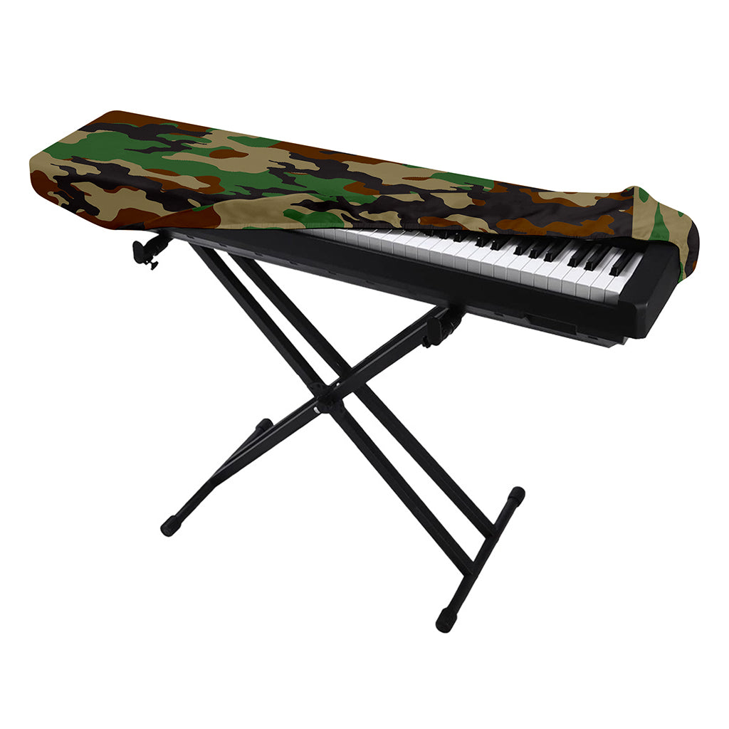 Green And Brown Camouflage Print Piano Keyboard Cover