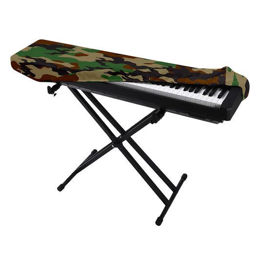 Green And Brown Camouflage Print Piano Keyboard Cover