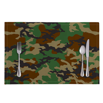 Green And Brown Camouflage Print Placemat