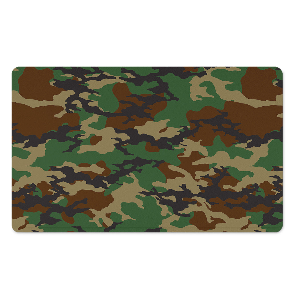 Green And Brown Camouflage Print Polyester Doormat