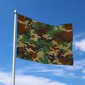 Green And Brown Camouflage Print Polyester Flag