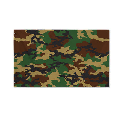 Green And Brown Camouflage Print Polyester Flag