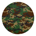 Green And Brown Camouflage Print Round Blanket