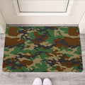 Green And Brown Camouflage Print Rubber Doormat
