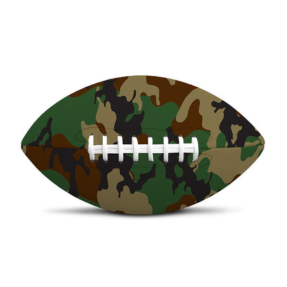 Green And Brown Camouflage Print Rugby Ball