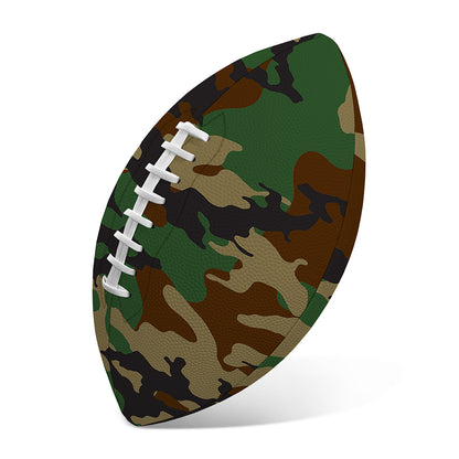 Green And Brown Camouflage Print Rugby Ball