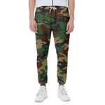 Green And Brown Camouflage Print Scuba Joggers