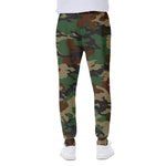 Green And Brown Camouflage Print Scuba Joggers