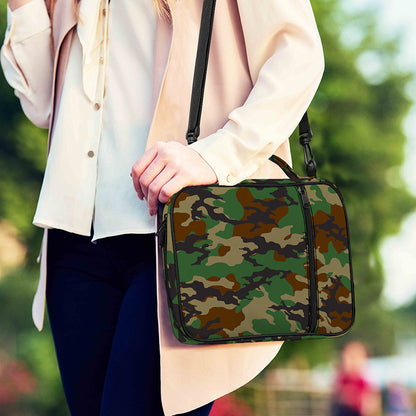 Green And Brown Camouflage Print Shoulder Strap Bible Bag