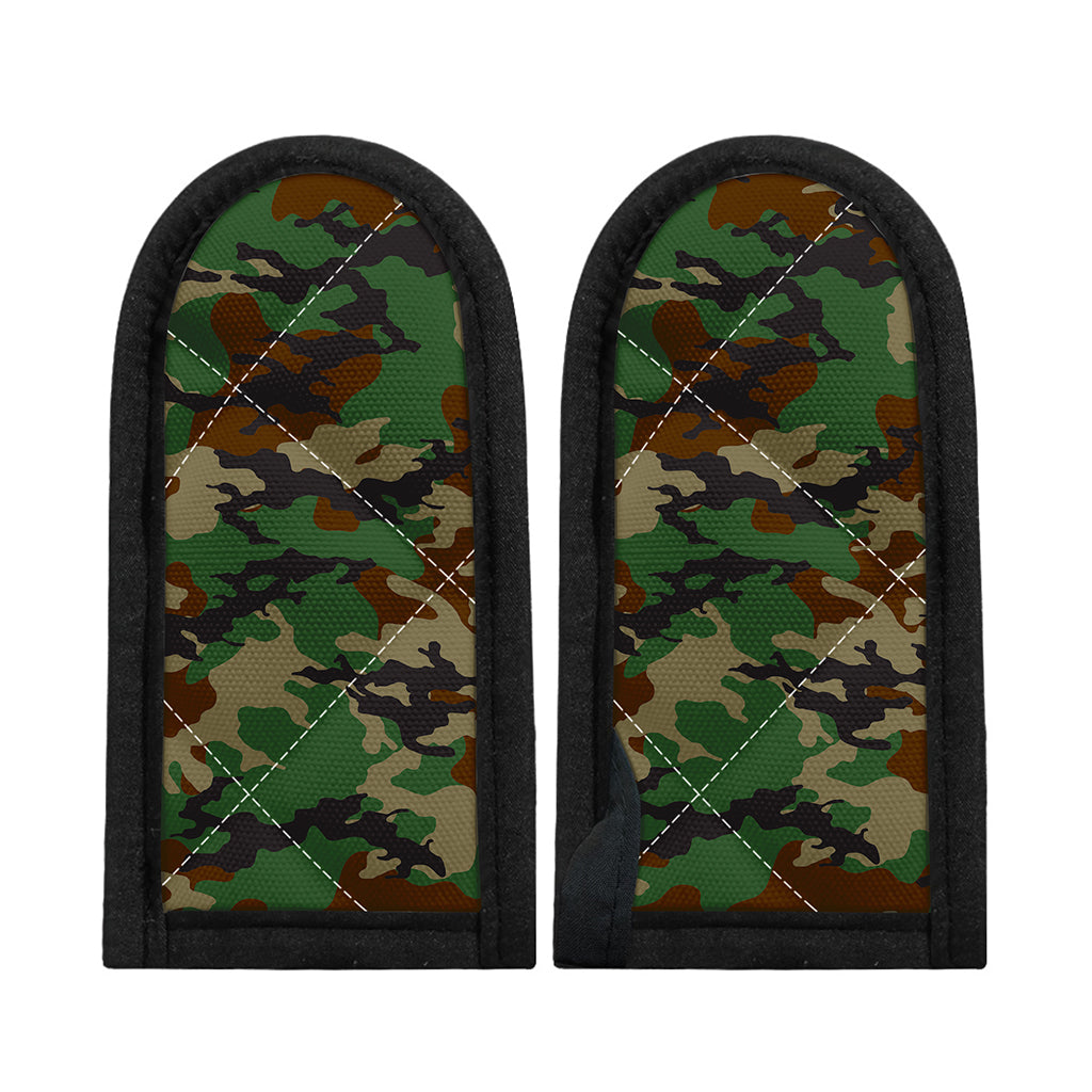 Green And Brown Camouflage Print Skillet Handle Cover