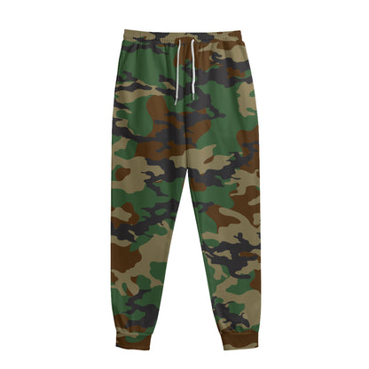 Green And Brown Camouflage Print Sweatpants