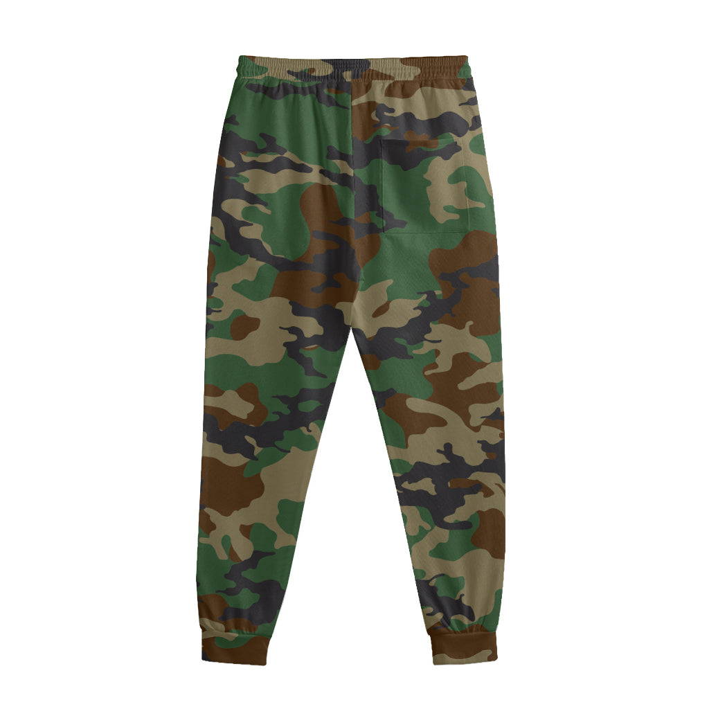 Green And Brown Camouflage Print Sweatpants