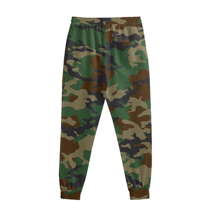 Green And Brown Camouflage Print Sweatpants