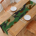 Green And Brown Camouflage Print Table Runner