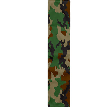Green And Brown Camouflage Print Table Runner