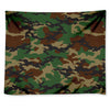 Green And Brown Camouflage Print Tapestry