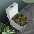 Green And Brown Camouflage Print Toilet Lid Cover