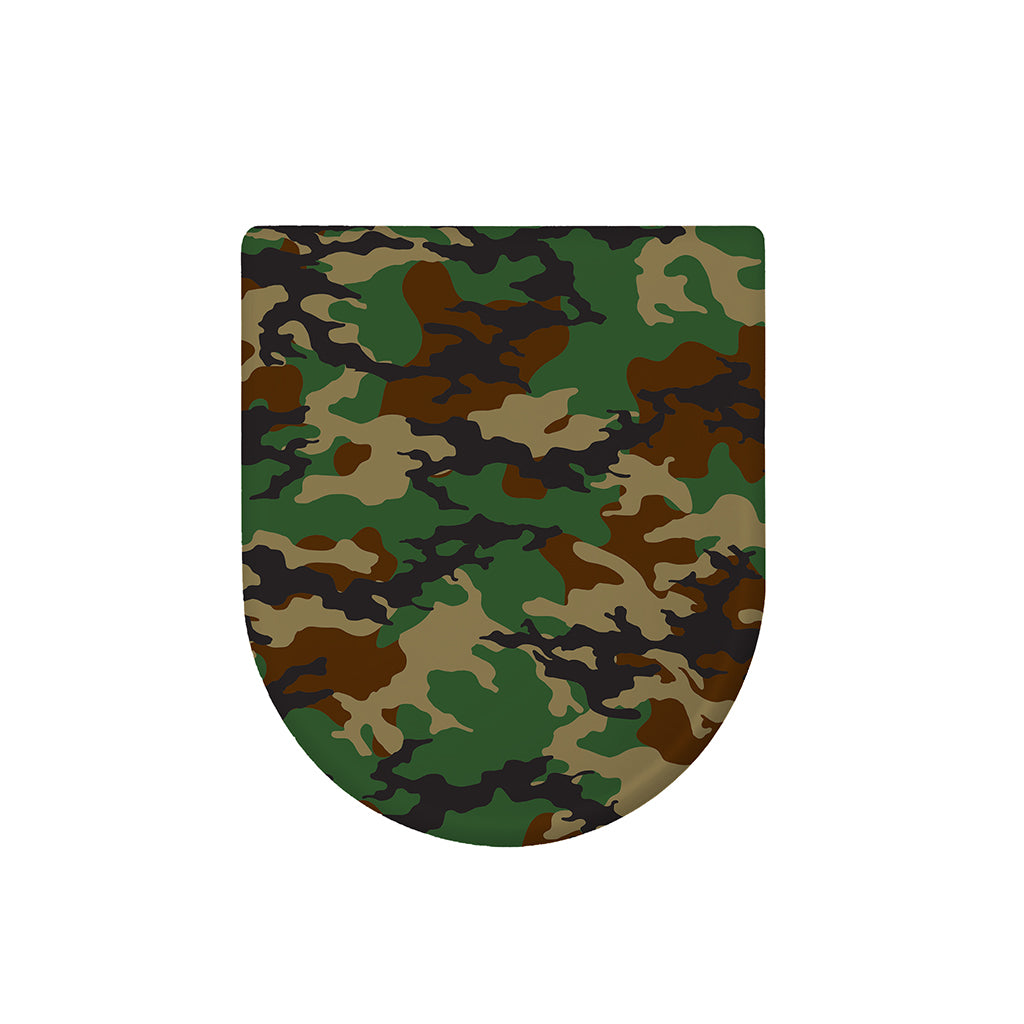 Green And Brown Camouflage Print Toilet Lid Cover