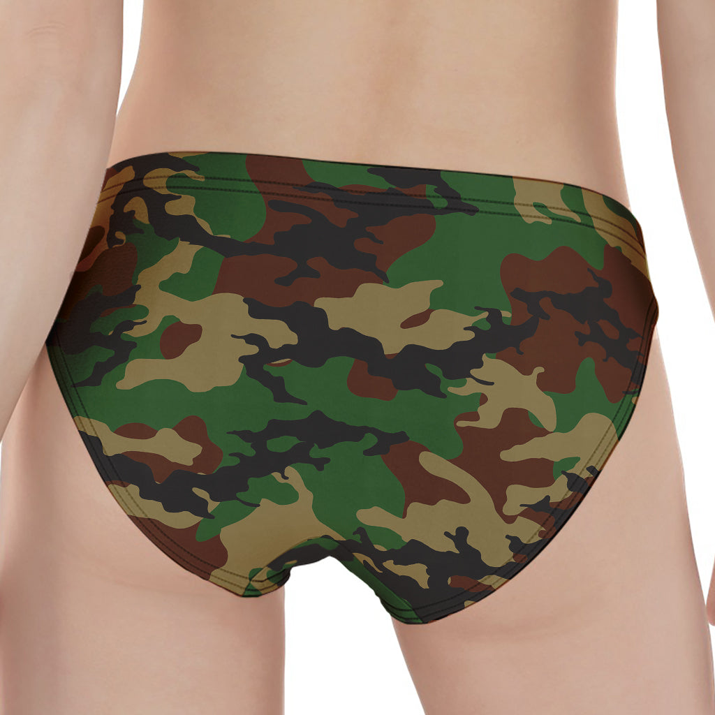 Green And Brown Camouflage Print Women's Panties