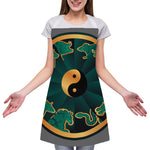 Green And Gold Chinese Zodiac Print Adjustable Apron