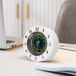 Green And Gold Chinese Zodiac Print Alarm Clock