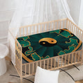 Green And Gold Chinese Zodiac Print Baby Crib Sheet