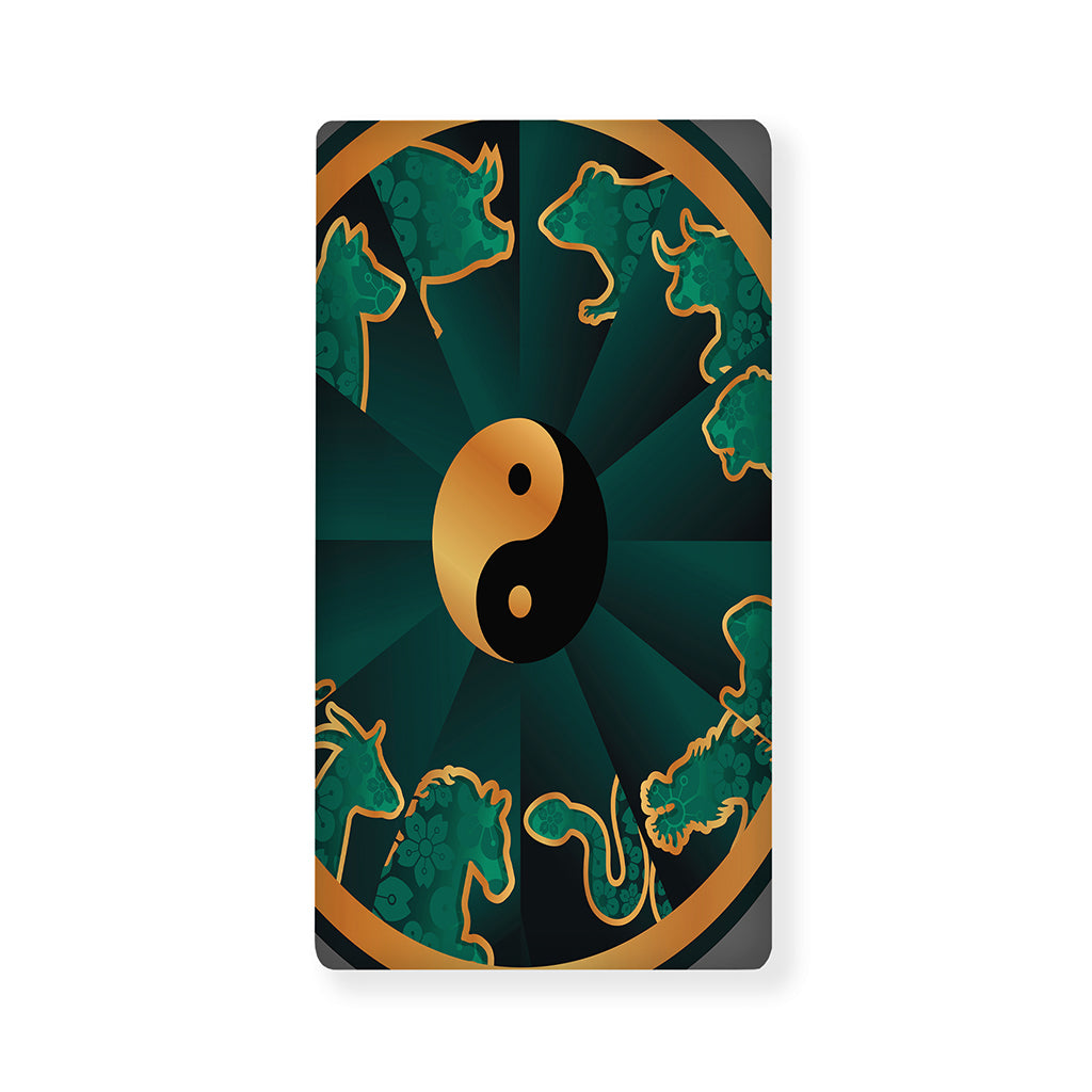 Green And Gold Chinese Zodiac Print Baby Crib Sheet