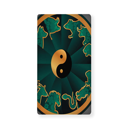 Green And Gold Chinese Zodiac Print Baby Crib Sheet