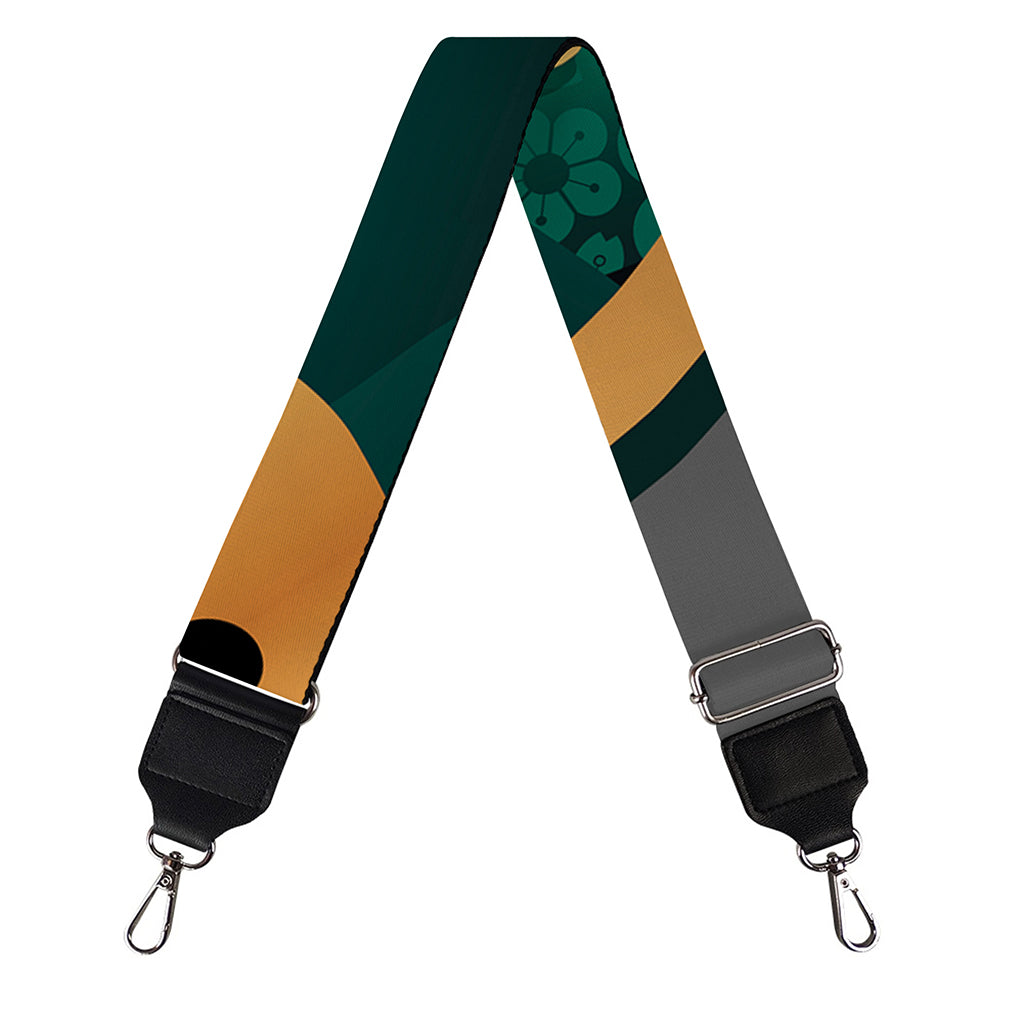 Green And Gold Chinese Zodiac Print Bag Strap
