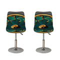 Green And Gold Chinese Zodiac Print Bar Stool Covers