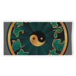 Green And Gold Chinese Zodiac Print Beach Towel