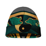 Green And Gold Chinese Zodiac Print Beanie