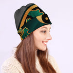 Green And Gold Chinese Zodiac Print Beanie