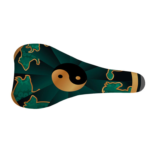 Green And Gold Chinese Zodiac Print Bicycle Seat Cover