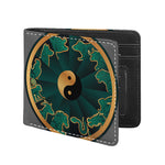 Green And Gold Chinese Zodiac Print Bifold Wallet