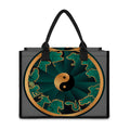Green And Gold Chinese Zodiac Print Canvas Tote Bag