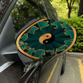 Green And Gold Chinese Zodiac Print Car Side Mirror Covers