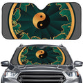 Green And Gold Chinese Zodiac Print Car Windshield Sun Shade
