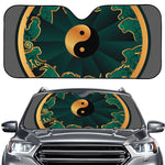 Green And Gold Chinese Zodiac Print Car Windshield Sun Shade