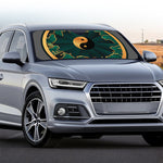 Green And Gold Chinese Zodiac Print Car Windshield Sun Shade